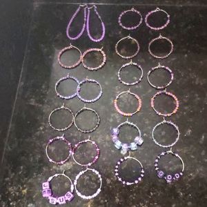 Earring Hoop's Silver Small/Medium 12 Ct. Purple